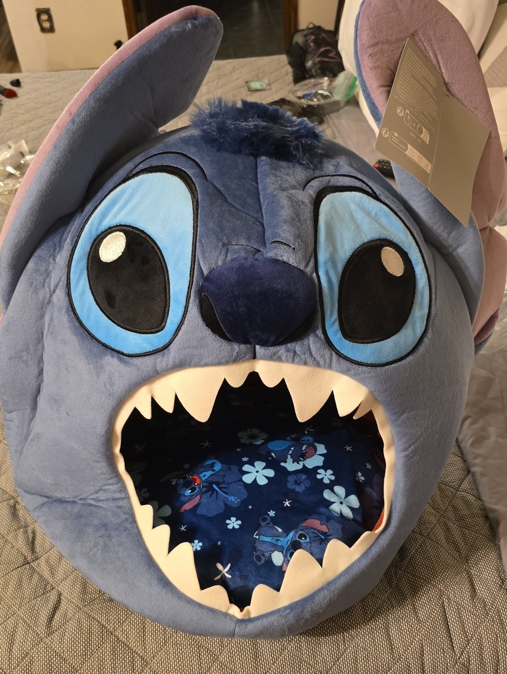 Disney Stitch Plush Pet Cave - Light Blue and Dark Blue